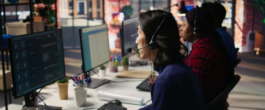 nearshore outsourcing customer support team handling telecom customer service operations