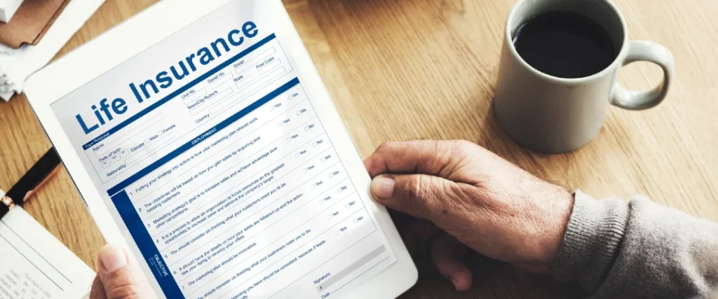 Customer reviewing a life insurance policy with insurance customer support services